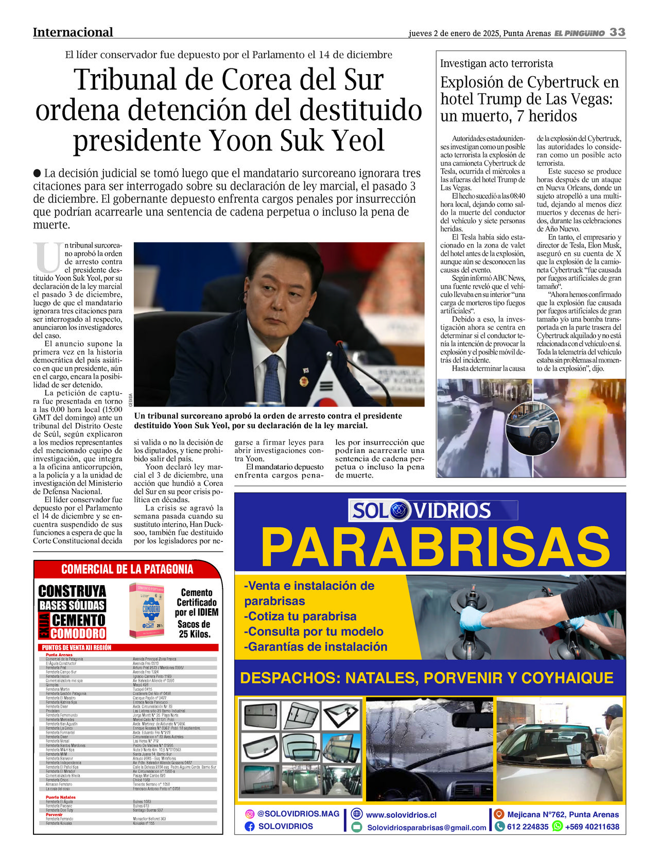 Edición del 02/01/2025 Página 33 Diario El Pingüino